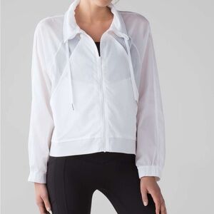 Lululemon In Depth Jacket in White lightweight windbreaker